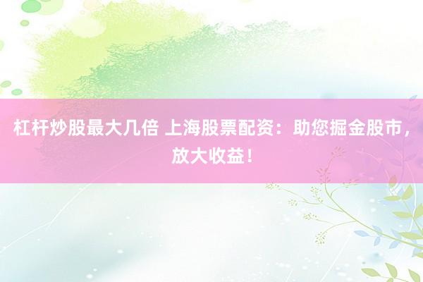 杠杆炒股最大几倍 上海股票配资：助您掘金股市，放大收益！