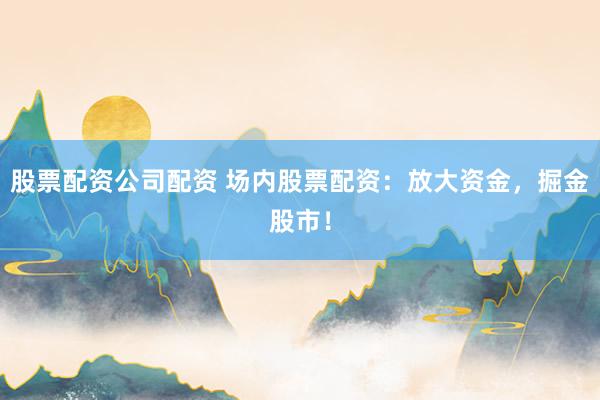 股票配资公司配资 场内股票配资：放大资金，掘金股市！