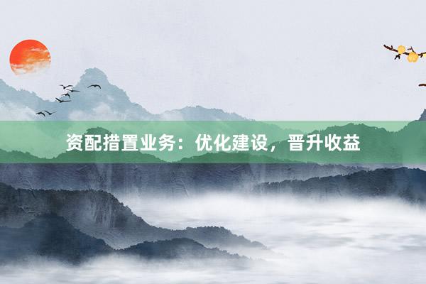 资配措置业务：优化建设，晋升收益